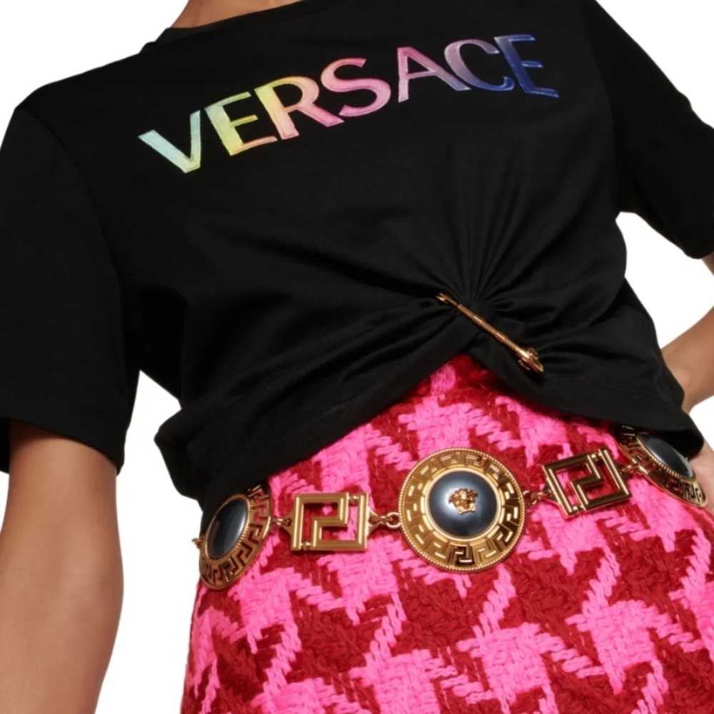 Authentic Versace Black Pearl Chain Belt